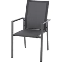 Mwh Felino dining tuinstoel stapelbaar aluminium/textilene ijzergrijs 2 stuks