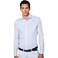 Desoto katoenen overhemd slim fit lichtblauw gestreept