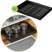 XIVADA Keukenorganizer - Schuiflade - Aluminium - Verstelbaar - Zwart