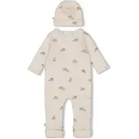 Feetje geschenkset boxpak + muts met all over print offwhite Wit Jongens/Meisjes Stretchkatoen Ronde hals - maat 68