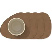Lind DNA Onderzetter Glass Mat Curve Nupo Brown (Set van 4)