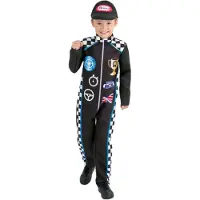 Smiffys - Racing Driver Kinder Kostuum - Kids tm 9 jaar - Zwart