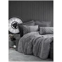 L'essentiel Maison , Sooty - Grijs, Ranforce King-size beddengoedset (FR), 100% katoen ranforce, grijs, 240 x 220 cm