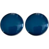 Charme Bijoux Clip oorbellen blauw extra groot 2.5 cm zilverrand