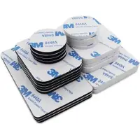 3M 60 stuks | 9448A Dubbelzijdige Montage Tape | Rond & Vierkant | Acryl Schuim | 1mm dik | Voor Hobby, Decoratie & Elektronica | Wit