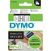 Dymo D1 Naamlabels Zwart-Wit (6 mm x 7 m)