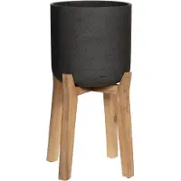 Pottery Pots Bloempot Rough Charlie XL Feet High Black washed 40 x 67 cm