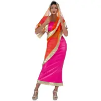 MOM Hindu Woman With Skirt Shirt And Chal Costume Roze XL Kinderen
