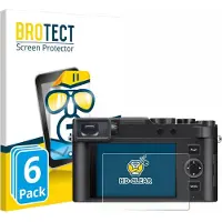 BROTECT - Screenprotector voor Leica D-Lux 8 - Folie Beschermfolie transparant 6 Stuks