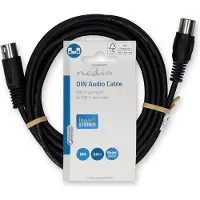 Nedis DIN-Audiokabel | DIN 5-Pins Male | DIN 5-Pins Male | Vernikkeld | 3.00 m | Rond | PVC | Zwart