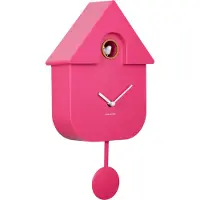 Karlsson Modern Cuckoo Wandklok | Met Koekoeksklok | 21.5x41x8.5cm | Bright roze