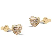 Karma Oorbellen Zirconia MAY Heart | Goud