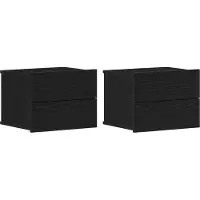 vidaXL Nachtkastje 2 st Zwart Eiken 40 x 30 x 30 cm Bewerkt hout