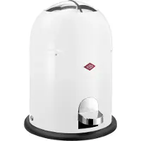 Wesco Mini Master cosmetica-emmer in de kleur wit, gepoedercoat staalplaat, inhoud 6 liter, kunststof binnenemmer, voetpedaal