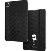 Karl Lagerfeld , Hoesje geschikt voor iPad Pro 11 inch 2022 - Ikonik Karl NFT Series Saffiano Folio, Zwart