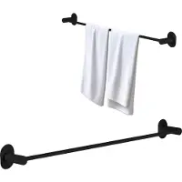 Laveo Miri Serie - Handdoekhouder - 61cm - Zwart Mat - Zelfklevend & Schroefmontage