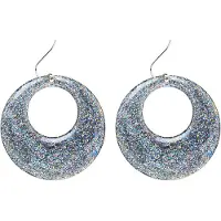 Widmann Zilveren glitter oorbellen (zilver)