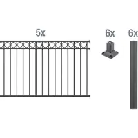 Alberts Metalen hek Circle Hoogte: 100 en 120 cm, totale lengte: 10 m, om vast te schroeven (set)
