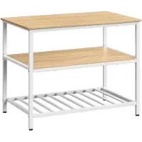 Vasagle Keukenplank met groot werkblad, Eiken + Wit