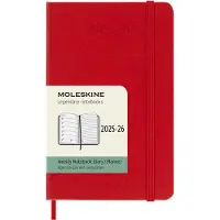 Moleskine 18 Maanden Agenda - 2025/26 - Wekelijks - Pocket - Harde Kaft - Rood