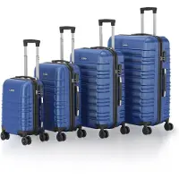 Juskys Trolley Reiskofferset / Kofferset Rome - 4-delig - Blauw - ABS