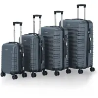 Juskys Trolley Reiskofferset / Kofferset Rome - 4-delig - Antraciet - ABS