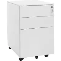 Songmics Rolcontainer met 3 laden, Wit / 52 x 39 x 60 cm