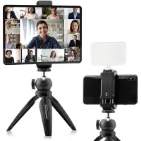 MOJOGEAR Thuiswerk-set voor tablet en smartphone: verstelbaar tafelstatief + houder voor telefoon & tablet
