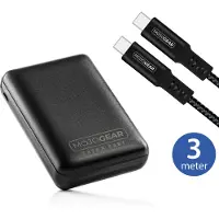 MOJOGEAR MINI EXTRA FAST 10.000 mAh powerbank met USB-C naar USB-C kabel 100W USB 3.1 Extra Sterk 3m