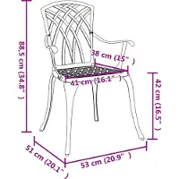vidaXL Tuinstoel 2 st Zwart Aluminium