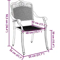 vidaXL Tuinstoel 2 st Brons Aluminium