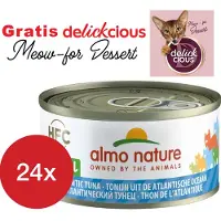 Almo Nature natural tonijn uit de atlantische oceaan 24 x 70 gram met GRATIS Delickcious dessert