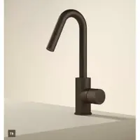 Hotbath Guy GY004D Diamond wastafelkraan hoog met draaibare uitloop geborsteld zwart PVD