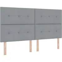 vidaXL Hoogte verstelbaar hoofdbord Lichtgrijs 180 cm Stof