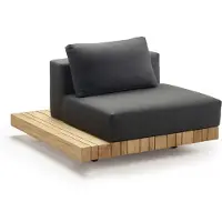 Solpuri Plateau L-module zit/rug + zijtafel incl. kussen Teak