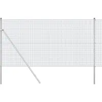 vidaXL gelast draadhek met grondbevestiging 50 x 1,4 m Zilverkleurig