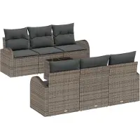 vidaXL Tuinbank Set Grijs 55 x 55 x 37 cm poly rattan
