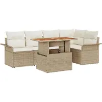 vidaXL Tuinbank Set 6 st beige en crèmekleurig