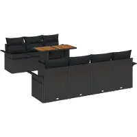 vidaXL Tuinbank Set 8 st Zwart