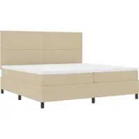 vidaXL Boxspring bed Lichtgrijs en wit 200 x 200 cm Corduroy stof