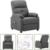 The Living Store Living Store massagestoel, lichtgrijs, met stoffen bekleding