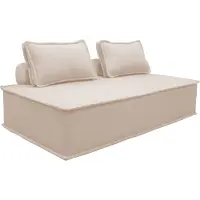 Sweeek 2 zits fauteuil voor modulaire bank in gestoffeerde stof Crème