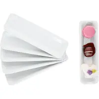 MamboCat Set van 6 PUR papieren borden klein langwerpig van wit porselein - 24302111