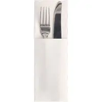 Papstar NIEUW,NIEUW Bestek servetten met bestekvouw 2 in 1 "ROYAL Collection" 48 x 30, wit, bestekzakje, FSC (50 stuks)