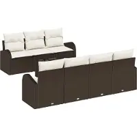vidaXL Tuinbank Set 8 st Bruin poly rattan