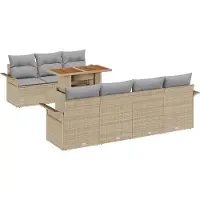 vidaXL Tuinbank Set 8 st beige en lichtgrijs