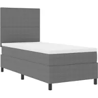 vidaXL Boxspring bed Lichtgrijs en wit 90 x 200 cm Corduroy stof