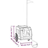 vidaXL Hondenfietstrailer oxford stof en ijzer groen en grijs