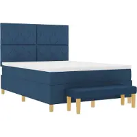 vidaXL Boxspringbed met matras en hoofdeinde, blauw, 140 x 200 cm, stof