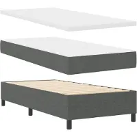 vidaXL Boxspring bed met hoofdeinde Donkergrijs 100 x 200 cm Stof